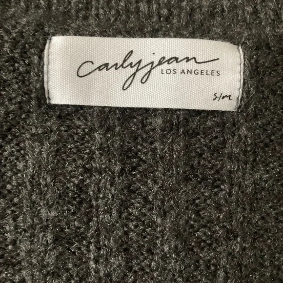 Carly Jean Los Angeles Charcoal Ribbed Sweater - Picture 2 of 3